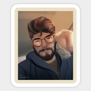 handsome guy with glasses Sticker